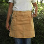 Short Cotton Half Apron With Pockets And Tie Waist, thumbnail 1 of 8