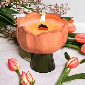 Luxury Ceramic Spring Tulip Candle, 6 of 9