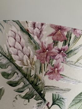 Colourful Flowers With Sage Green Cotton Lampshade, 5 of 6