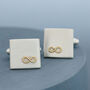 Personalised Wedding Cufflinks. Gold Infinity Symbol, thumbnail 5 of 10