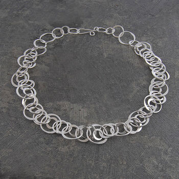 Interlinking Rings Of Saturn Sterling Silver Necklace, 3 of 6