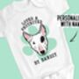 Bull Terrier Baby Onesie, thumbnail 2 of 6