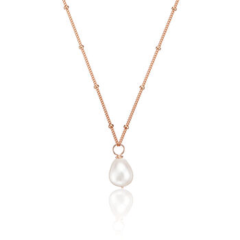 Rose/Silver/Gold Filled Large Pearl Satellite Necklace, 7 of 9
