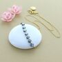Delicate Beaded Hematite Clover Necklace, thumbnail 2 of 3