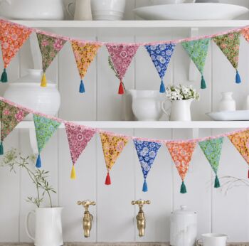 Hand Block Print Bunting With Tassels, 4 of 4