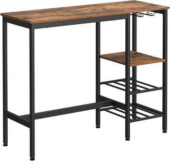 Bar Table Dining Table With Bottle Rack, 5 of 5