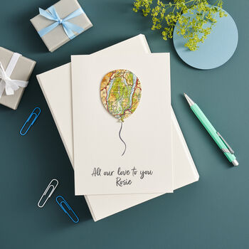 Personalised Map Location Balloon Birthday Card, 3 of 6
