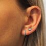 Silver Stud Earring Set, Jewelry Gift Set, Blue Earring, thumbnail 1 of 6