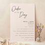 Minimal Script Wedding Order Of The Day Sign, thumbnail 1 of 3