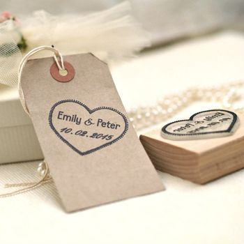 'Your Own Text' Heart Rubber Stamp, 3 of 3