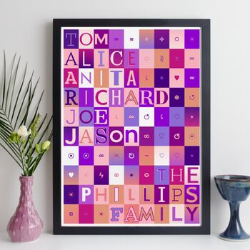 Family Names Print Personalised Gift, 11 of 12