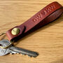 Personalised Spanish Brown Embossed Leather Keyring, thumbnail 8 of 12