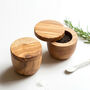 Italian Olive Wood Salt And Pepper Pots, thumbnail 1 of 4