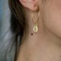 Cowrie Sea Shell Hoop Earrings, thumbnail 2 of 3