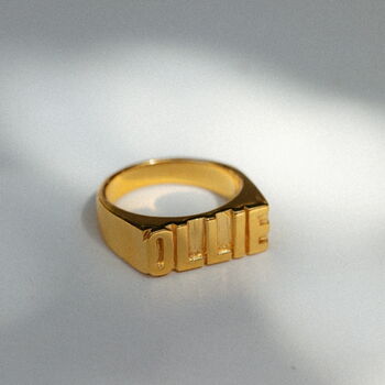 Custom Flat Name Personalised Ring, 8 of 8