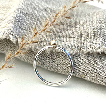 The Broad Sterling Silver And 9ct Gold Stacking Ring, 5 of 5