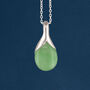 Sterling Silver Jade Teardrop Necklace, thumbnail 1 of 11
