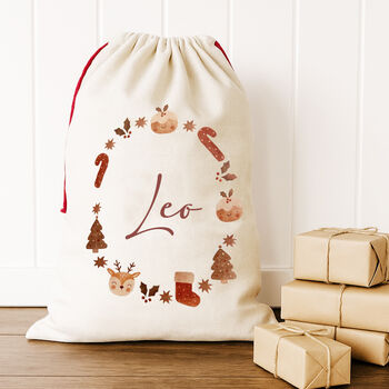 Personalised Christmas Sack Wreath, 3 of 4