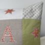 Personalised Sage And Peach Alphabet Cushion, thumbnail 6 of 7