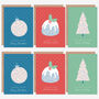 Variety Pack Of Six Soft Pattern Christmas Cards, thumbnail 2 of 2