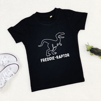 Personalised Dinosaur T Shirt Raptor, 2 of 8