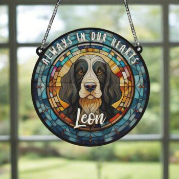 Cocker Spaniel Black And White Memorial Suncatcher, 5 of 6