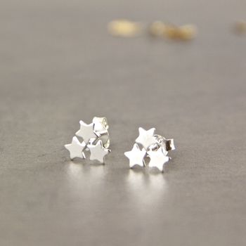 Dainty Sterling Silver Shooting Stars Earrings, 5 of 10