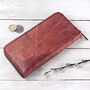 Vegan Teak Leaf Leather Ladies Zip Wallet, thumbnail 6 of 6