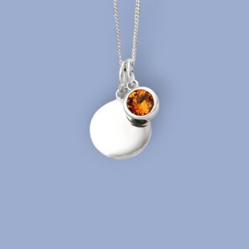 Genuine Citrine Cz Necklace In Sterling Silver, 6 of 12