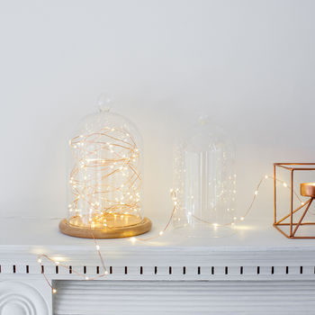Glass Bell Jar With Copper Micro Fairy Lights, 4 of 5
