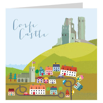 Corfe Castle Greetings Card, 2 of 4