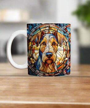 Airedale Terrier Suncatcher Artwork Ceramic Mug, 3 of 5