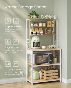 Bakers Rack Coffee Bar Kitchen Shelf Unit, 3 of 8