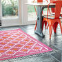 Cerise Pink Handwoven Cotton Rug, thumbnail 2 of 2