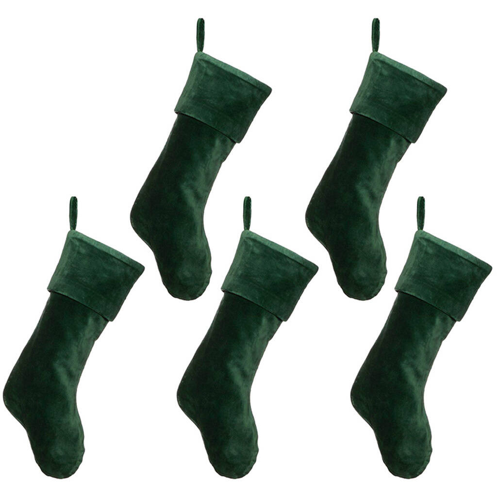 luxury green cotton velvet christmas stocking by dibor  notonthehighstreet.com