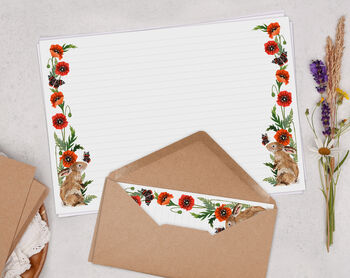 A4 Landscape Letter Writing Paper With Rabbit Design, 4 of 5