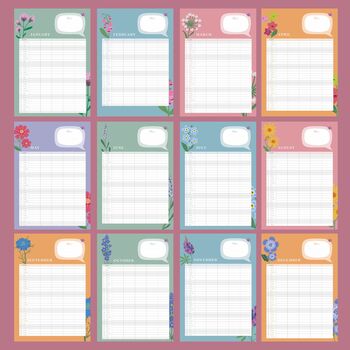 Family Organiser 2026 Wall Calendar Flower Design A3, 5 of 5