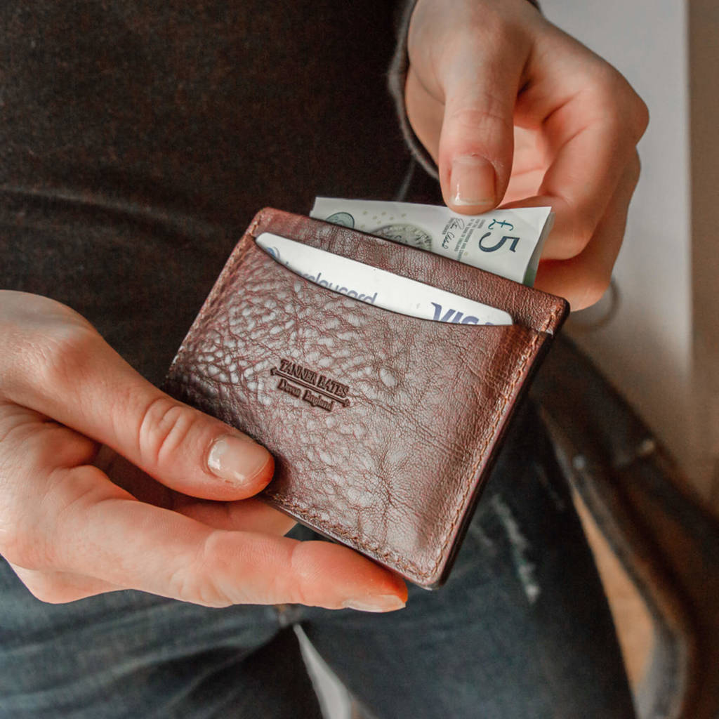 Hand Made Leather Card Wallet By Tanner Bates