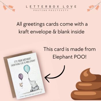 Sending Love Sympathy Elephant Poo Card, 2 of 3