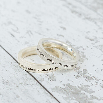 Periphery Message Personalised Silver Ring, 11 of 12