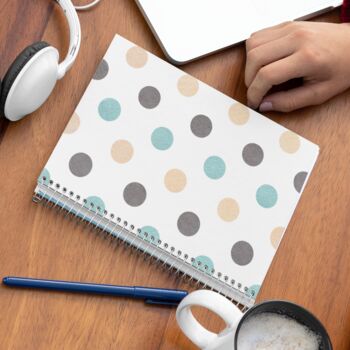 A5 Spiral Notebook Featuring A Polka Dot Design, 2 of 2