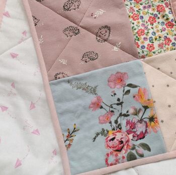 Memory Quilted Blanket, T Shirt Quilt, Baby Clothes Blanket, Cot Size Blanket, Keepsake Quilt, Travel Blankets Size, 1st Birthday Gift, 6 of 11