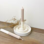 Two Tone Beige And White Taper Candle, thumbnail 1 of 3