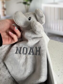 Personalised Baby Blanket And Elephant Comforter, 3 of 5