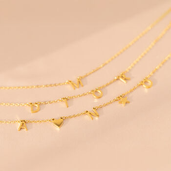 Mini Initial Charm Necklace, 5 of 9