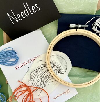 Mini Jellyfish Embroidery Kit, 2 of 5
