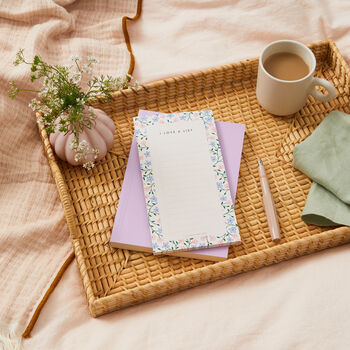 To Do List Notepad, Jotter Periwinkle Floral Design, 4 of 9