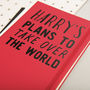 Personalised Plans To Take Over The World Notebook, thumbnail 2 of 5