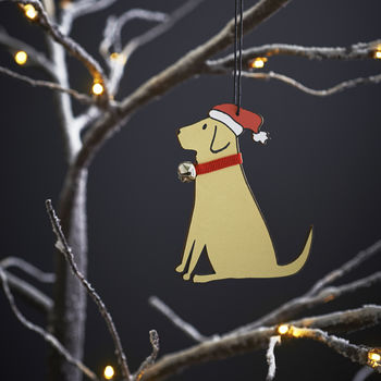 Yellow Labrador Dog Christmas Decoration Personalisation Available, 4 of 4