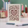 Personalised Papercut Heart Engagement Card, thumbnail 5 of 6